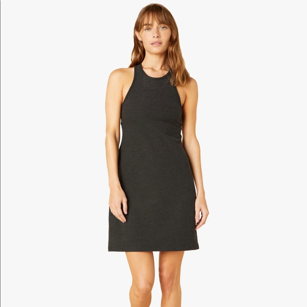 Sleeveless Scoop Neck Black Women's Dress